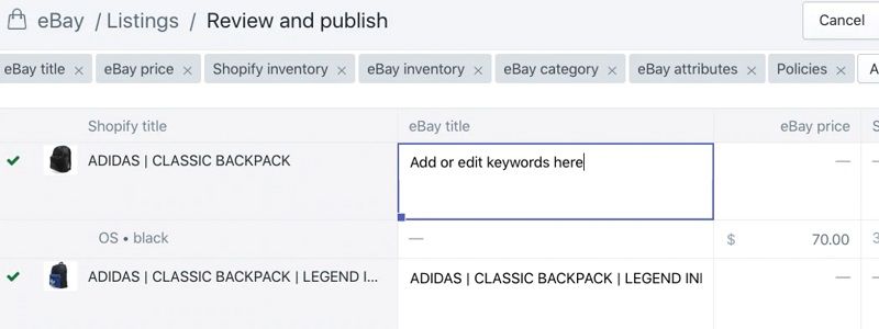 select any product to further customize the listing - DSers