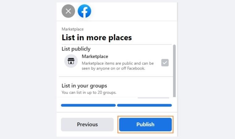 Click Publish after selecting Marketplace - DSers
