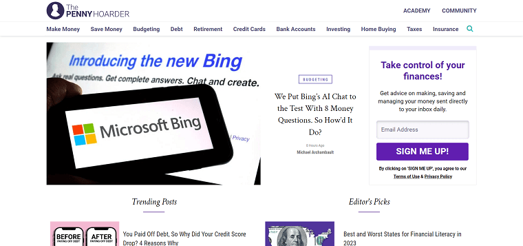 8. The Penny Hoarder Homepage - DSers