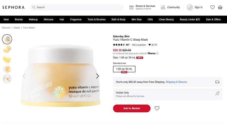 Sephora Product Description 2