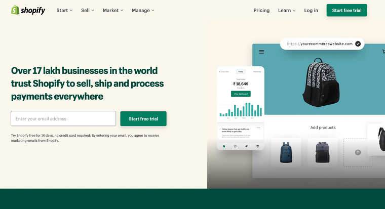 Shopify Homepage